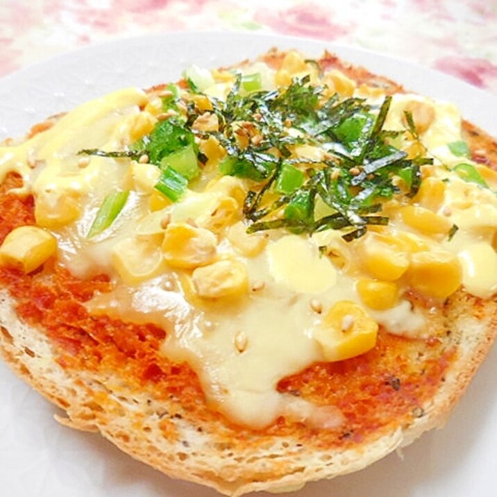 薩摩芋パンde❤コーンと葱のチーズ・トースト❤